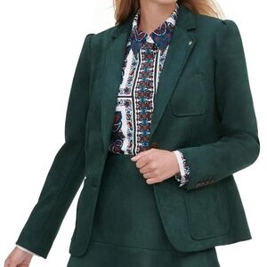 Suede suit blazer green